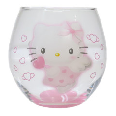 Japan Sanrio Swinging Glass Tumbler - Hello Kitty : Angel Pink