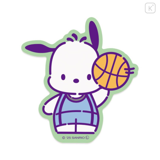 Japan Sanrio Big Sticker - Pochacco : After School Activities Basketball Team - 1