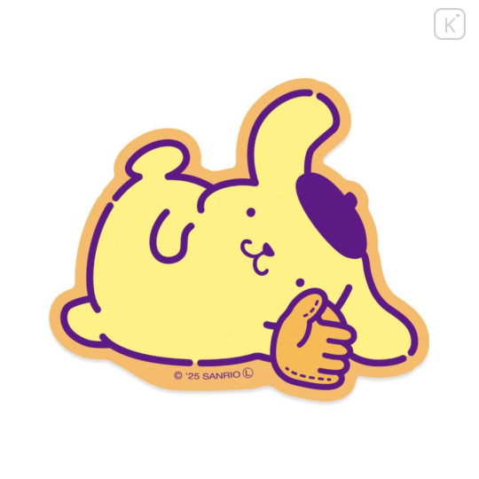 Japan Sanrio Big Sticker - Pompompurin : After School Activities Baseball Team - 1