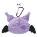 Japan Sanrio Face-shaped Pouch with Carabiner - Kuromi : Devil - 2