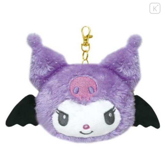Japan Sanrio Fluffy Pass Case Card Holder - Kuromi : Devil - 1