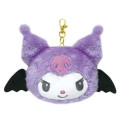 Japan Sanrio Fluffy Pass Case Card Holder - Kuromi : Devil - 1