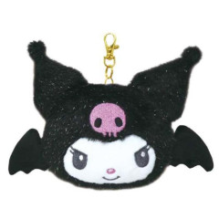 Japan Sanrio Fluffy Pass Case Card Holder - Kuromi : Devil Black