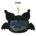 Japan Sanrio Fluffy Pass Case Card Holder - Kuromi : Devil Black - 2
