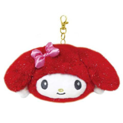Japan Sanrio Fluffy Pass Case Card Holder - My Melody : Angel Red