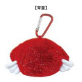 Japan Sanrio Face-shaped Pouch with Carabiner - My Melody : Angel Red - 2