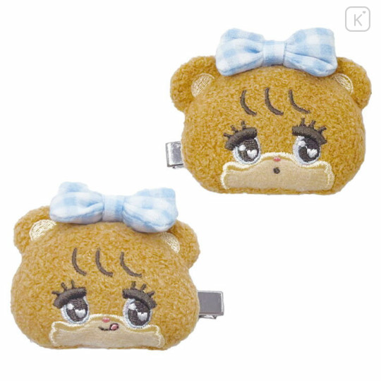 Japan Mikko Illustrations Mascot Hair Clip Set - Latte Ribbon - 1