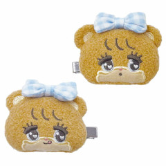 Japan Mikko Illustrations Mascot Hair Clip Set - Latte Ribbon