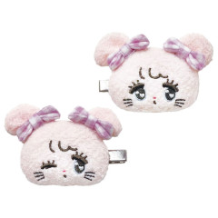 Japan Mikko Illustrations Mascot Hair Clip Set - Cammy Ribbon