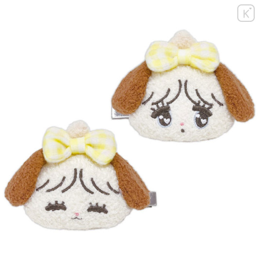 Japan Mikko Illustrations Plush Hair Clip Set - Souffle Ribbon - 1