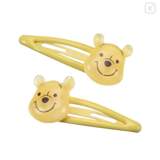 Japan Disney Store Mascot Hair Clip Set - Pooh : Face 3D - 1
