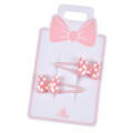 Japan Disney Store Mascot Hair Clip Set - Minnie : Ribbin Pink 3D - 2