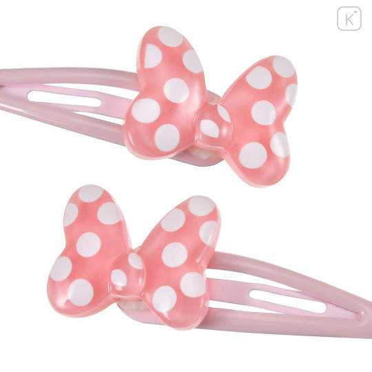 Japan Disney Store Mascot Hair Clip Set - Minnie : Ribbin Pink 3D - 4