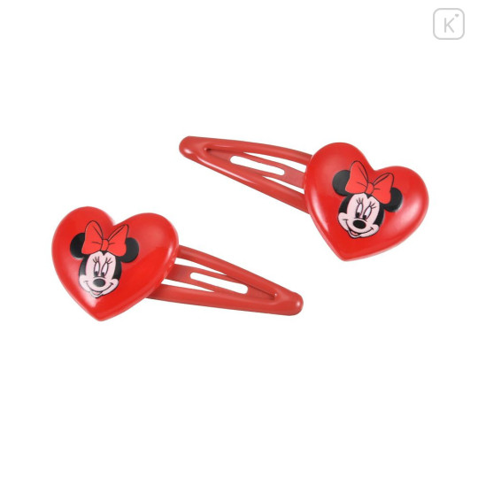 Japan Disney Store Mascot Hair Clip Set - Minnie : Heart Red - 1