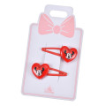 Japan Disney Store Mascot Hair Clip Set - Minnie : Heart Red - 2