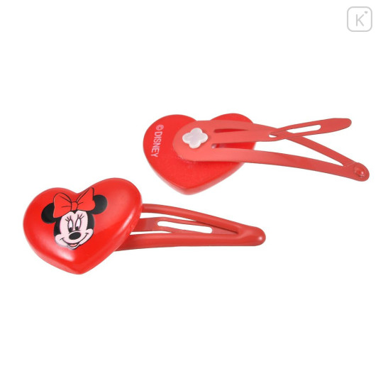 Japan Disney Store Mascot Hair Clip Set - Minnie : Heart Red - 5
