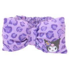 Japan Sanrio Hair Band with Ribbon - Kuromi : Leopard Y2K