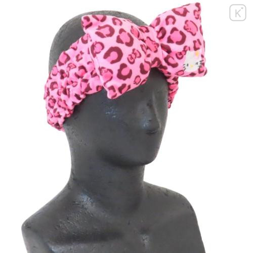 Japan Sanrio Hair Band with Ribbon - Hello Kitty : Leopard Y2K - 4