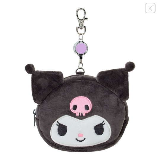 Japan Sanrio Original Face-shaped Pass Case & Pouch - Kuromi - 1