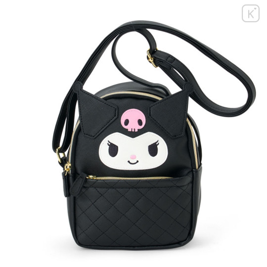 Japan Sanrio Original Face-shaped Shoulder Bag - Kuromi - 1
