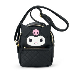 Japan Sanrio Original Face-shaped Shoulder Bag - Kuromi