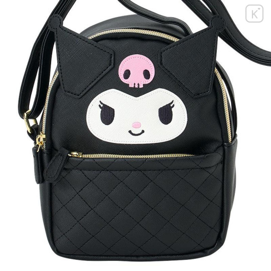 Japan Sanrio Original Face-shaped Shoulder Bag - Kuromi - 4