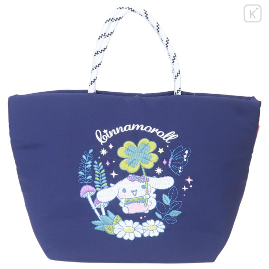 Japan Sanrio Rootote Deli Tote Bag - Cinnamoroll : Flower Fairy Navy - 1