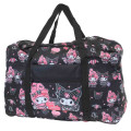 Japan Sanrio Travel Folding Boston Bag - My Melody 50th & Kuromi 20th Anniversary Black - 1