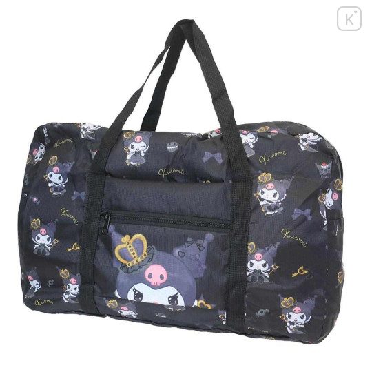 Japan Sanrio Travel Folding Boston Bag - Kuromi : 20th Anniversary Queen Black - 1