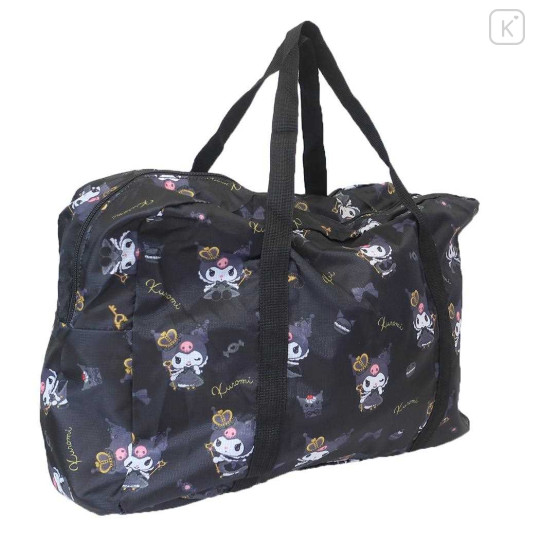Japan Sanrio Travel Folding Boston Bag - Kuromi : 20th Anniversary Queen Black - 2
