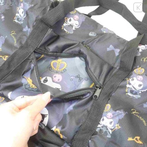 Japan Sanrio Travel Folding Boston Bag - Kuromi : 20th Anniversary Queen Black - 4