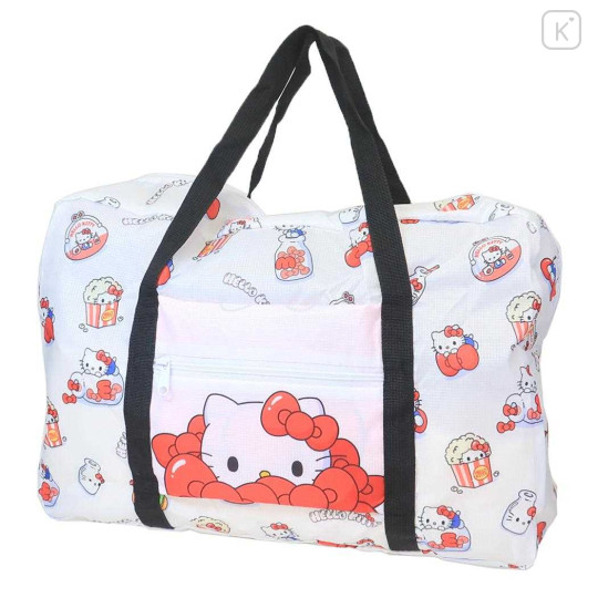 Japan Sanrio Travel Folding Boston Bag - Hello Kitty : Milk White - 1
