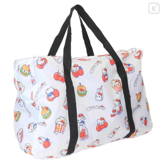 Japan Sanrio Travel Folding Boston Bag - Hello Kitty : Milk White - 2