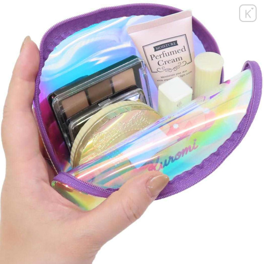 Japan Sanrio Aurora Clear Cosmetic Pouch - Kuromi - 3