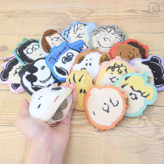 Japan Peanuts Embroidery Mini Pouch Bag Charm - Snoopy : Face - 3