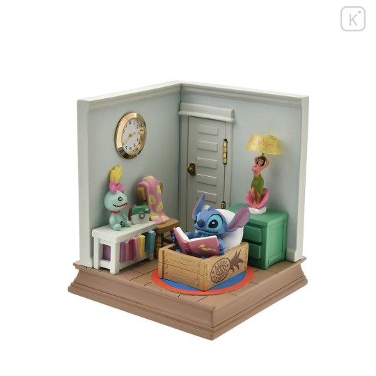 Japan Disney Store LED Light Clock Miniature Figure - Scrump & Stitch : Stitch Day Collection - 1