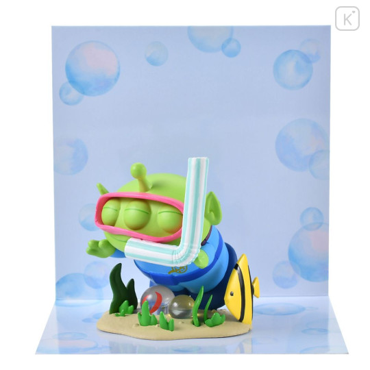 Japan Disney Store Mascot Figure - Little Green Men Aliens : Summer Figure Diving - 1