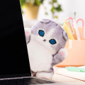 Japan Mofusand Standing Mascot Plush Toy - Workplace Intervention Team Nyan Cat : Grey White - 2