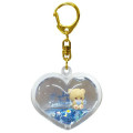 Japan Mikko Illustrations Floating Sequins Keychain - Latte Heart Blue - 1