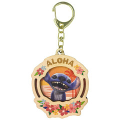 Japan Disney Wood Keychain - Lilo & Stitch : Live Action Movie Scene