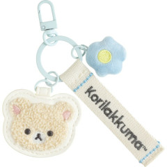 Japan San-X Embroidery Patch Keychain - Korilakkuma : Basic Rilakkuma Flower