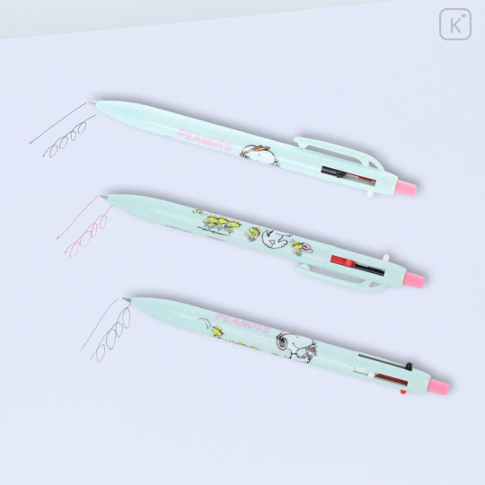 Japan Peanuts 2+1 Multi Ballpoint Pen & Mechanical Pencil - Snoopy & Woodstock : Mint - 3