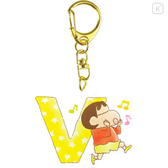 Japan Crayon Shin-chan Acrylic Keychain - Shinnosuke Nohara : Alphabet V - 1