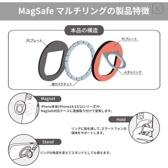 Japan Kirby MagSafe Multi Ring - Kirby Scribble - 7