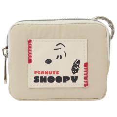 Japan Peanuts Mini Flat Pouch Multi-Case with Carabiner - Snoopy : Drawing