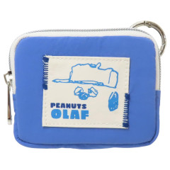Japan Peanuts Mini Flat Pouch Multi-Case with Carabiner - Snoopy : Brother Olaf Drawing