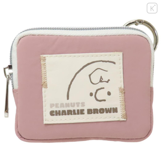 Japan Peanuts Mini Flat Pouch Multi-Case with Carabiner - Peanuts : Charlie Brown Drawing - 1