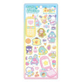 Japan Sanrio Clear Sticker - Characters : Y2K Heisei Retro Glitter Blue - 1