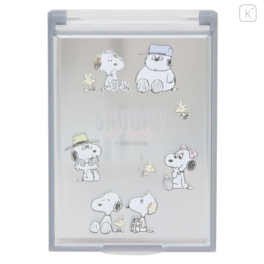Japan Peanuts Folding Mirror - Snoopy : Brothers Grey - 1