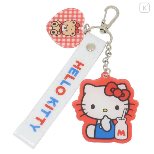 Japan Sanrio Glitter Tag Keychain - Hello Kitty & Tiny Chum - 1